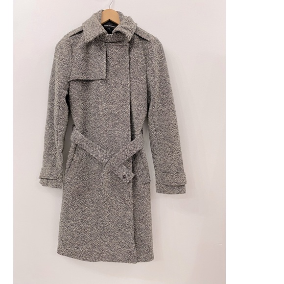 Club Monaco grey tweed trench, size M - Picture 4 of 6